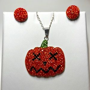 Halloween 925 Jewelry Necklace + Earring